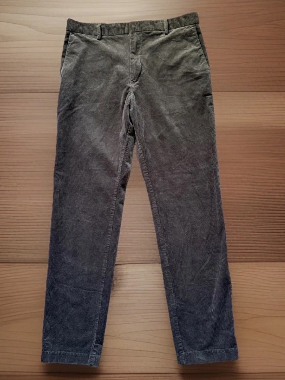 H&M Pants Mens Size 30x29 Charcoal Gray Corduroy Straight Leg Slim Fit Casual